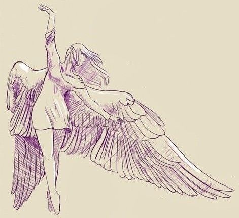 Woman With Wings Drawing, Winged Human Character Design, Flying Hair Drawing, Girl With Wings Drawing, People With Wings Art, Falling Angel Drawing, Woman With Wings, Angel Oc, Person Sketch