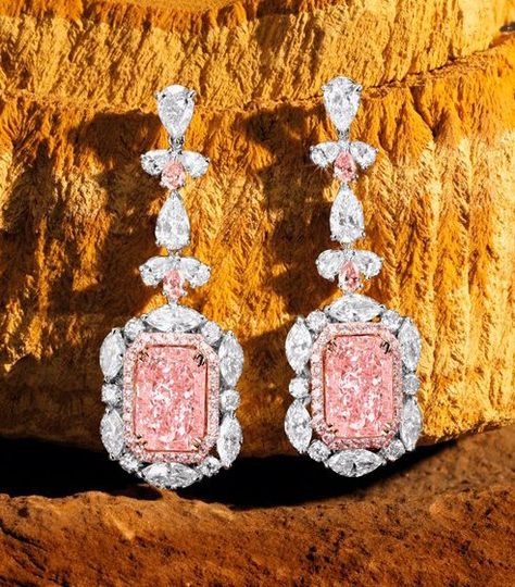 Fancy Color Diamond Jewellery, Pink Diamond Pendant, Pink Stone Jewelry, Pink Themed Wedding, Kings Coronation, Pink Diamond Earrings, Pink Diamond Jewelry, Diamond Chandelier Earrings, Diamond Chandelier