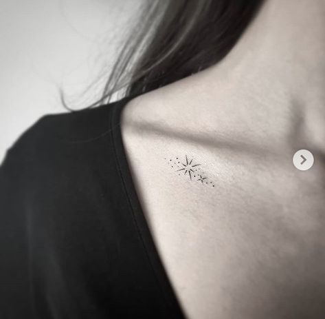 Fineline Shoulder Tattoo, Color Bone Tattoos For Women, Star Tattoos For Men, Shooting Star Tattoo, Small Star Tattoos, Bone Tattoos, Petite Tattoos, Star Tattoo, Collar Bone Tattoo