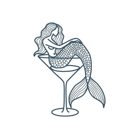 Mermaid Embroidery Design, Mermaid & Cocktail Embroidery Design, Summer Embroidery Design, Mermaid Embroidery File Mermaid Embroidery Patterns, Cocktail Embroidery, Mermaid Embroidery Designs, Mermaid Cocktail, Mermaid Embroidery, Summer Embroidery, Mermaid Print, Embroidery Software, Digital Embroidery