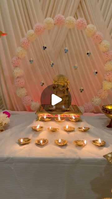 Aboli Mutha on Instagram: "Easy DIY Ganesha backdrop idea!! 
Ganesh festival holds a special place in my heart.. Growing up, it was one of my favorite celebrations, and modaks were always the highlight! This year, may Ganesha’s presence fill our lives with boundless joy and blessings. 🙏🪔

Comment Details and I will send you all the material links used for this decor!
#ganpatibappamorya🙏 

#ganpatidecor #ganpatidecoration #ganeshchaturthi #janamashtmidecor #festivedecor #diwalidecoration #indianhomedecor #diwalidecor #indiandecorideas #indianfestivaldecor #southasianblogger" Diy Ganesha, Ganesh Festival, Diy Diwali Decorations, Diwali Diy, Special Place In My Heart, Indian Decor, Ganesh Chaturthi, Indian Home Decor, Diwali Decorations