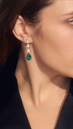 Earrings Target, Emerald Drop Earrings, Emerald Earring, God's Voice, Emerald Earrings Drop, Diamond Necklace Designs, Morgan Freeman, Diamond Jewelry Designs, Indian Earrings