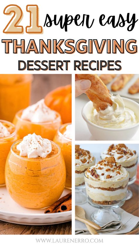 Explore a variety of mouthwatering Thanksgiving dessert recipes that will delight your guests. From classic pumpkin pie to rich pecan pie and decadent apple crisp, find the perfect sweet treats to complete your holiday feast. These easy-to-follow recipes are perfect for bakers of all skill levels and will add a festive touch to your Thanksgiving table. Discover tips for presentation and serving that will impress your family and friends this holiday season. Recipes For Thanksgiving Desserts, Cold Thanksgiving Desserts, Thanksgiving Potluck Ideas Desserts, Thanksgiving Pudding Cups, Thanksgiving Pudding Desserts, Thanksgiving Desserts Easy For A Crowd, Non Pie Thanksgiving Desserts, Simple Thanksgiving Dessert Ideas, Thanksgiving Desserts Not Pie