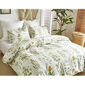 Botanical Duvet Cover Set Double Size Luxury Trendy 3 Pieces Floral Print Pattern Bedding Set for Couples: Amazon.co.uk: Kitchen & Home Bed Cover Sets, Yellow Bedding, Green Duvet Covers, Shein Brasil, Patterned Bedding, Floral Duvet Cover, Floral Duvet, Reversible Duvet Covers, Soft Bedding