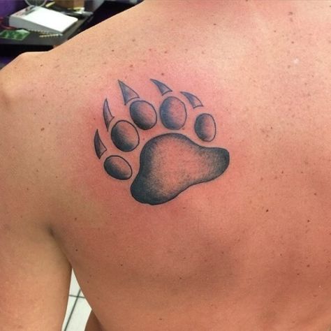 Dog Paw Tattoo Design, Paw Tattoo Design, Bear Paw Tattoo, Bear Claw Tattoo, Bear Paw Tattoos, Pawprint Tattoo, Dog Paw Tattoo, Tattoo Meanings, Deer Tattoo