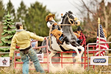 Breyer Horse Stable, Breyer Horse Diorama, Breyer Horses Scenes, Breyer Photography, Schleich Horses Stable, Bronco Horse, Horse Tack Rooms, Unusual Horse, Diy Horse Barn