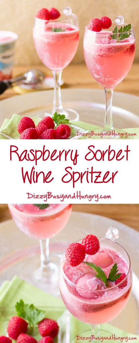 Party Food Ideas For Adults, Wine Spritzer, Jello Shot, Girl Night, Party Food Ideas, Raspberry Sorbet, Fancy Drinks, Alcohol Drink Recipes, Samosa