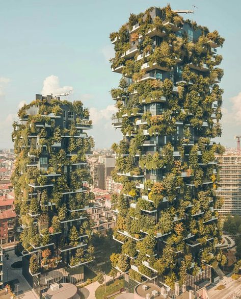 Amazing! Tree house in Milan, Italy. 😂😍 . 📷: @harimaolee . . #placestogo #Italy #Milan #aroundtheworld #travel #beautifulplaces Biophilic Architecture, Vertical Forest, Destination Voyage, Forest House, Green Space, Green Building, Vertical Garden, Interactive Design, Street Styles