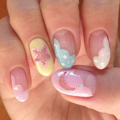 Her Nails, Pretty Gel Nails, Really Cute Nails, Cute Gel Nails, Soft Nails, Kawaii Nails, Cute Nail Art, Yellow Nails, Dream Nails