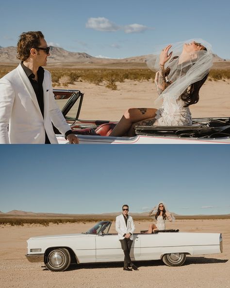 "Meeting in the middle of the desert always made me nervous" A little day-after Vegas wedding shoot in the desert at the dried lake beds and a nod to Scorsese's iconic film, Casino 🎰 #desertwedding #vegaswedding #lasvegas #lasvegaswedding #elopementphotographer Las Vegas Desert Wedding, Vegas Desert Wedding, Desert Elopement, Desert Wedding, Vegas Wedding, In The Desert, Dream Wedding Dresses, Wedding Shoot, The Desert