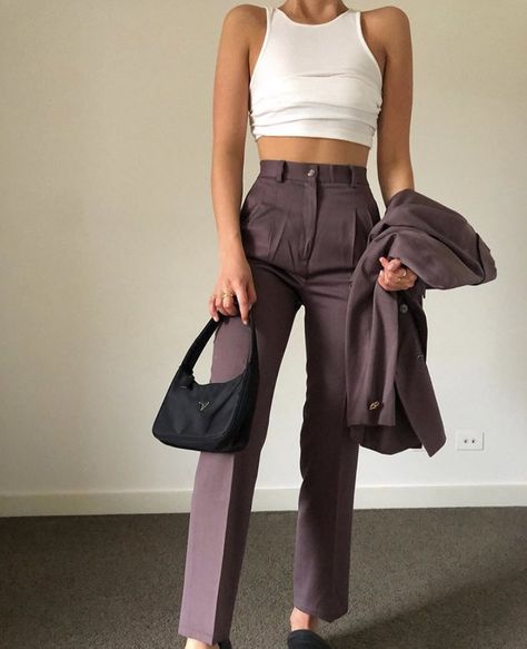 Fit Pants Outfit, Mauve Pants, Mauve Outfit, Outfits Formal, Outfit Look, Mode Inspo, Fit Pants, Business Attire, Looks Style