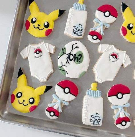 Pokemon Themed Baby Shower Ideas – Baby Pikachu – Baby Shower Ideas 4U Pokemon Gender Reveal Ideas, Pokemon Baby Announcement, Pokemon Gender Reveal, Pokemon Baby Shower Ideas, Themed Baby Shower Ideas, Pokemon Themed Party, Gender Reveal Baby Shower Themes, Baby Pokemon, Nerdy Baby