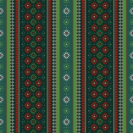 Green Fair Isle Christmas Fabric - Maywood Fabrics Red Border Design, Fair Isle Christmas, Map Fabric, Metallic Christmas, Maywood Studios, Metal Christmas Tree, Red Border, Christmas Green, Shadow Play