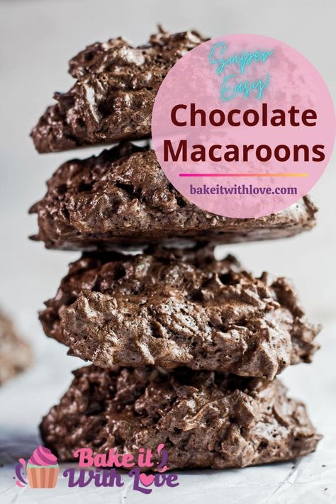 Chocolate Coconut Macaroons Recipe, Chocolate Macaroon Cookies, Chocolate Coconut Desserts Easy, Best Coconut Macaroons Recipe, Italian Chocolate Cookies, Chocolate Macaroons Recipe, Macaroons Easy, Sweet Drinks Recipes, Cookies Easy Recipe