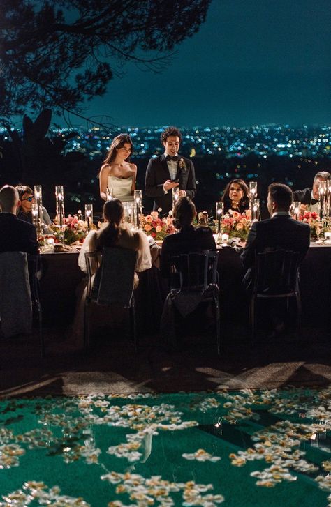 Small Dinner Party Wedding, Dinner Party Reception, Elopement Party Receptions, City View Wedding, Wedding Reception Intimate, Wedding Evening Reception, Poolside Wedding Reception, Rooftop Wedding Reception, Intimate Wedding Dinner