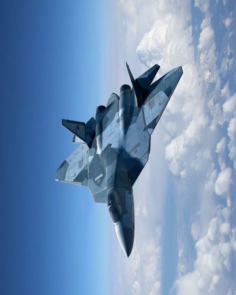 No photo description available. Su 57 Sukhoi Wallpaper, Su 57 Sukhoi, Russian Air Force, Airplane Fighter, Air Fighter, Military Jets, Jet Plane, Aviation Art, Aircraft Design