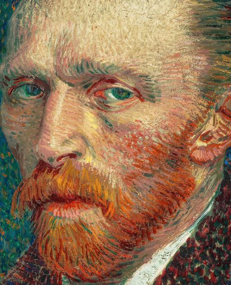 Detail. Vincent Van Gogh Self Portrait. 1887. ARTIC. Vincent Van Gogh Self Portrait, Van Gogh Drawings, Van Gogh Landscapes, Van Gogh Self Portrait, Acrylic Portrait Painting, Abstract Portrait Painting, Vincent Van Gogh Art, Oil Painting Inspiration, Arte Van Gogh