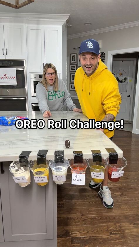 Oreo Roll Challenge! | Oreo, sauce, hot sauce | Oreos and Hot Sauce was a bad idea! 🤢🤣 | By Team Balmert | Facebook Oreo Roll Challenge, Oreo Roll Game, Oreo Game, Oreo Challenge, Oreo Roll, Team Balmert, Hot Sauce Challenge, Polar Express Party, Duck Nc