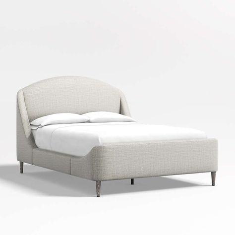 Lafayette Mist Upholstered Full Bed + Reviews | Crate and Barrel Upholstered King Bed Frame, Beige Upholstered Bed, Upholstered Queen Bed Frame, Grey Upholstered Bed, Upholstered Full Bed, California King Bed Frame, Bed Crate, California King Headboard, King Upholstered Bed