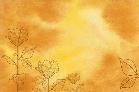 Yellow Background Landscape, Yellow Watercolor Background, Background Landscape, Yellow Watercolor, Background Flower, Drawn Flowers, Flower Watercolor, Hand Drawn Flowers, Power Point