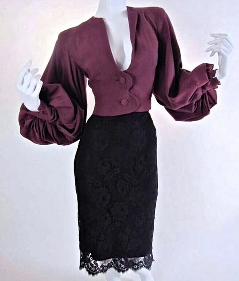 Timeless Vintage Fashion, Dark Vintage Fashion, Rose Clothes, Puffy Sleeves Blouse, Lilli Ann, Fashion 1940s, 40s Fashion, Dita Von Teese, Bishop Sleeve