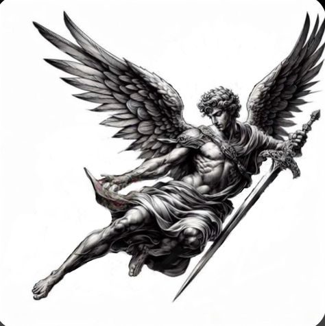 Angel Reaching Out Tattoo, Male Angel Tattoo, Angel Sketch Tattoo, Biblical Angel Tattoo Back, Arch Angel Michael Tattoo, Armored Angel Tattoo, Biblical Tattoos For Men, Medieval Angel Tattoo, David Beckham Tattoo Back Angel