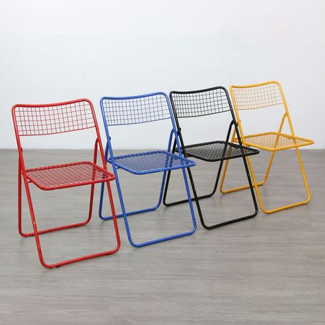 Niels Gammelgaard, 1980s Furniture, Fold Chair, Ikea Chairs, Folding Chair Design, Folding Chairs, Vintage Ikea, Fold Up Chairs, Foldable Chairs