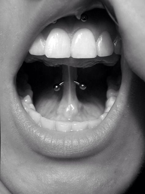 Tongue web and smiley. Want Tongue Web, Tongue Web Piercing, Web Piercing, Smiley Piercing, Tongue Piercing, Piercing Ideas, Body Modifications, Piercing Tattoo, Tattoo Idea