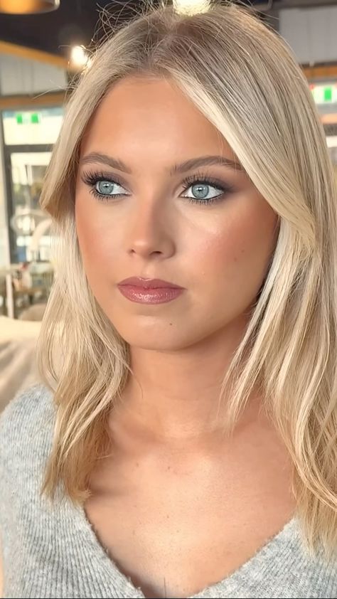 Blonde Blue Eyes Makeup Natural, Blond Hair Blue Eyes Makeup, Makeup For Blonde Hair Blue Eyes, Natural Wedding Makeup For Blue Eyes Blonde Hair Natural, Sage Green And Ivory Wedding, Wedding Makeup For Blue Eyes Blonde Hair, Hot Blonde Hair, Green And Ivory Wedding, Blonde Hair Blue Eyes Makeup