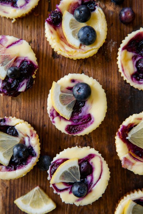 Best Homemade Cheesecake Recipe, Blueberry Cheesecake Cupcakes, Mini Blueberry Cheesecakes, Blueberry Cheesecake Muffins, Homemade Cheesecake Recipes, Individual Cheesecakes, Blueberry Cheesecake Recipe, No Bake Blueberry Cheesecake, Lemon Blueberry Cheesecake