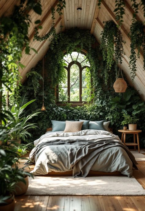 Enchanted Bedroom Ideas Woodsy Room Ideas, Enchanted Forest Theme Room, Girls Enchanted Forest Bedroom, Forest Home Interior, Woodland Bedroom Adult, Enchanted Forest Bedroom Ideas, Soft Lighting Ideas, Outdoor Bedroom Ideas, Fairy Forest Bedroom