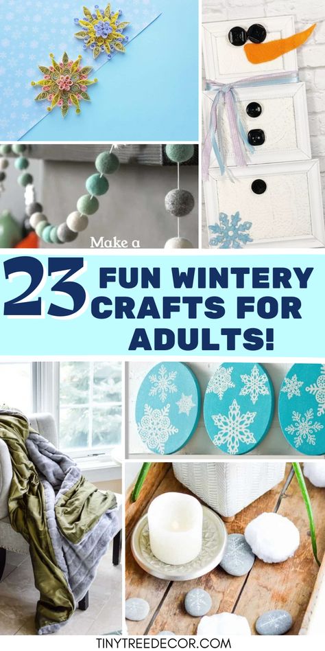 27 WINTER CRAFTS FOR ADULTS Winter Crafts For Adults Diy, Adult Winter Crafts, Easy Craft Ideas For Adults Simple, Elegant Christmas Crafts, Simple Holiday Crafts, Christmas Apothecary Jars, Winter Crafts For Adults, Christmas Craft Ideas For Adults, Crafts For Adults Easy