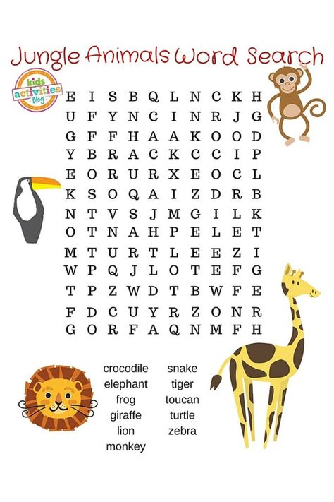 If you’re looking for a Jungle Animals Word Search then you found it! Kindergarten Word Search, Jungle Theme Activities, Animal Word Search, Economy Infographic, Jungle Activities, Word Puzzles For Kids, Easy Word Search, Childcare Ideas, Shamrock Template