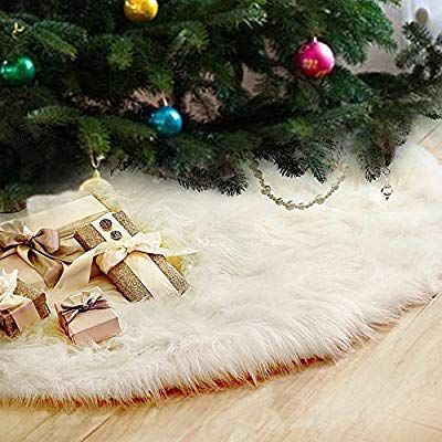 Amazon.com: Fannybuy 30/36/48/60inch Christmas Tree Skirts Plush Faux Fur Handmade Tree Skirt Decorations for Indoor Outdoor Home Xmas Party Decor (48inch): Home & Kitchen White Tree Skirt, White Christmas Tree Skirt, Burlap Tree Skirt, Faux Fur Tree Skirt, Luxury Christmas Tree, Fur Tree, Christmas Tree Skirts, Handmade Tree, Pencil Christmas Tree