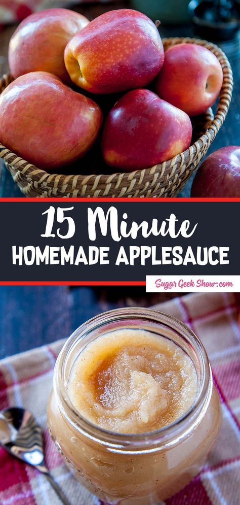 Unsweetened applesauce is so easy to make and a great way to use up those leftover apples. I love using this applesauce recipe to add moisture to baked goods, as an egg replacement and even an after school snack for my kiddo! The best part about making your own applesauce is getting to customize the flavors with spices! No need to add more sugar, using a combo of sweet and tart apples makes the perfect homemade applesauce. Recipes With Unsweetened Applesauce, Leftover Apples Recipes, Unsweetened Applesauce Recipe, Apples Recipes, Leftover Apples, Easy Homemade Desserts, Sugar Geek, Applesauce Recipe, Egg Replacement