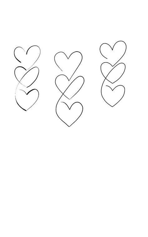 3 Linked Hearts Tattoo, Entwined Hearts Tattoo, 3 Love Heart Tattoo, Heart Line Tattoo Design, Triple Heart Tattoos For Women, 3 Heart Tattoo Ideas, Connected Hearts Tattoo, Flash Tattoo Heart, Linked Hearts Tattoo