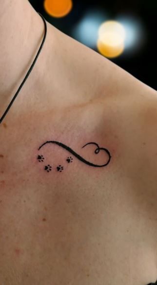 Infinity Eight Tattoo, Infinity Symbol With Heart Tattoo, Infinity Sign With Heart Tattoo, Infinite Sign Tattoo, Paw Print Infinity Tattoo, Creative Infinity Tattoo, Infinity Dog Tattoo, Infinity Tattoo Placement, Xxiv Tattoo