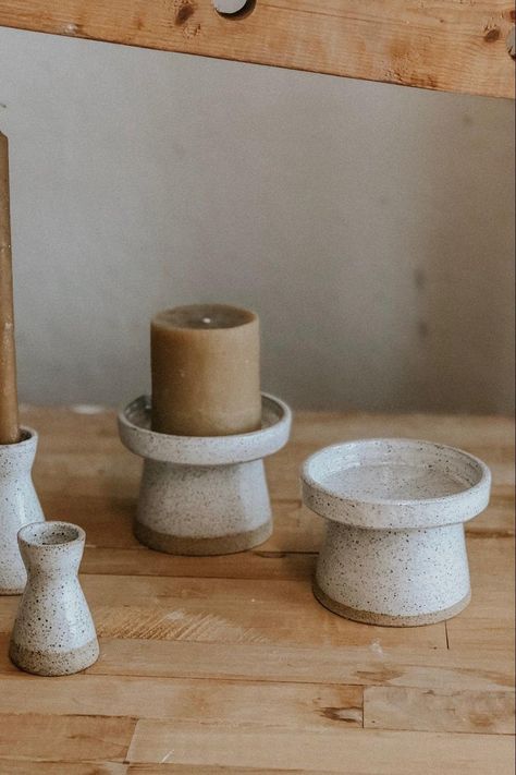 Pilar Candle Holders, Pilar Candles, Small Plant Stand, Large Pillar Candles, Pottery Candle Holder, Pottery Candle, Ceramic Candle Holders, Pottery Crafts, Diy Pottery