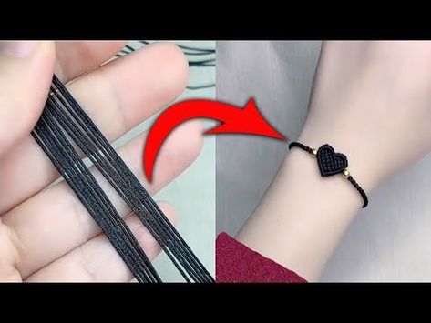 Thread Heart Bracelet, Make Heart Bracelet, How To Make Bracelets With Thread, Heart Bracelet Tutorial, Bracelet With Thread, Bracelet Making Tutorial, Bff Cards, Chinese Knots, Gift For Your Best Friend