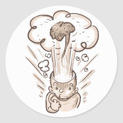 brain explosion cartoon classic round sticker Brain Explosion, Head Explosion, Multiple Intelligence, Doll Drawing, Illustration Story, School Labels, Perspective Art, Pen Sketch, Tshirt Art