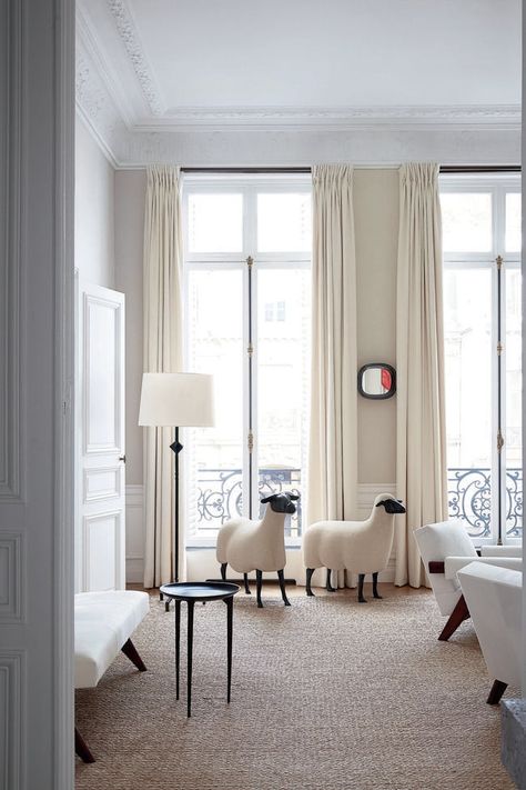 House tour: the chic Paris apartment of a design enthusiast and boutique owner - Vogue Australia Window Furnishings, Bronze Side Table, Parisian Decor, Steel Coffee Table, Stone Coffee Table, Alberto Giacometti, Boutique Owner, Bronze Table, Vogue Living