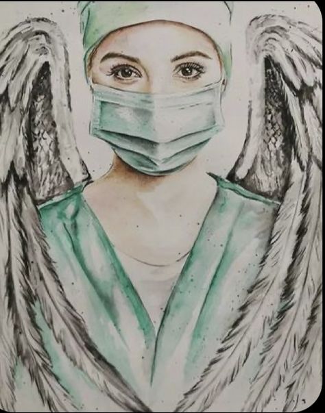 Nurse Painting, Angel Nurse, Paint By Numbers, Painting Art, Angel, Mask, Paint, Frame, Drawings