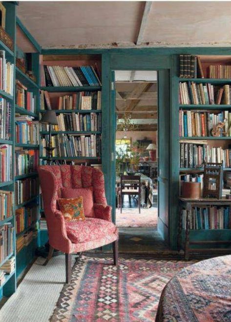 The perfect home library Home Library Design, Home Libraries, Light Teal, Trendy Home, Home Library, Cheap Home Decor, My New Room, Home Interior, Decoration Ideas