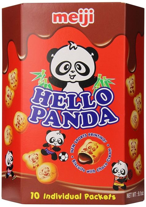 An adorable pouch of Hello Panda filled with chocolate cream that melts in your mouth. | 31 International Snacks And Treats That Make Perfect Gifts Hello Panda Cookies, Panda Chocolate, Panda Party Favors, Panda Cookies, International Snacks, Hello Panda, Bite Size Cookies, Chocolate Biscuits, Panda Party