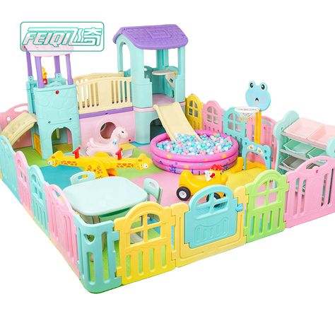 Play House With Slide, Kids Playhouse Indoor, Small Indoor Playground, Baby Indoor Playground, Kids Doctor Kit, Baby Play House, Playhouse Indoor, Plastic Playhouse, House With Slide