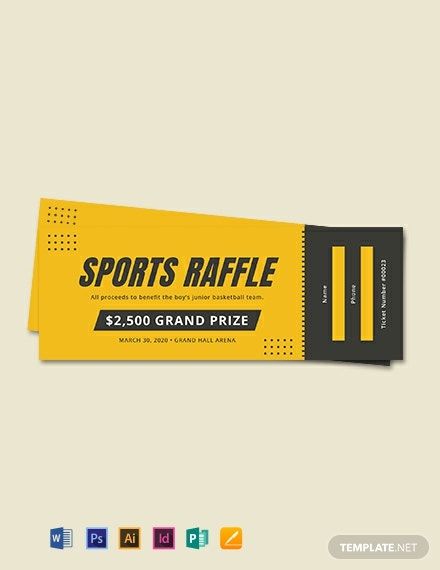 Instantly Download Free Sports Raffle Ticket Template, Sample & Example in Microsoft Word (DOC), Adobe Photoshop (PSD), Adobe InDesign (INDD & IDML), Apple Pages, Microsoft Publisher, Adobe Illustrator (AI) Format. Available in 2x5.5 inches + Bleed. Quickly Customize. Easily Editable & Printable. Fake Concert Ticket, Raffle Ticket Template Free, Movie Ticket Template, Diy Ticket, Fake Ticket, Tickets Design, Festival Ticket, Ideas For Posters, Ticket Ideas