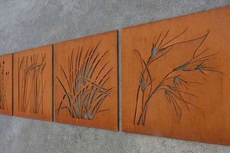 Embrace the beauty of Australian grasses through innovative laser cut projects. Explore how these designs can enhance garden aesthetics while providing functional solutions like fencing or decorative screens. Australian Grasses, Laser Cut Projects, Laser Cut Screens, Laser Cut Metal, Decorative Screens, Corten Steel, Metal Panels, Lasercut Design, Architectural Features