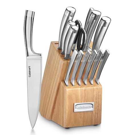 Stainless Steel Knife Set, Stainless Steel Mixing Bowls, Knife Block Set, Stainless Steel Cutlery, Knife Design, Knife Set Kitchen, Bread Knife, French Door, Steak Knives