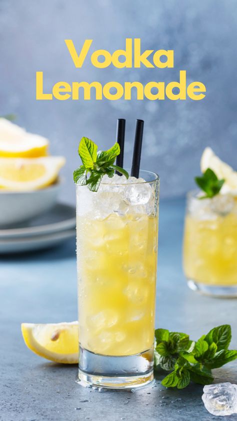 Vodka Lemonade Vodka Lemonade Drinks, Lemonade Cocktail Recipe, Margarita Tequila, Vodka Cocktails Easy, Blueberry Vodka, Summer Vodka Cocktails, Easy Summer Cocktails, Lemon Cocktail, Lemon Vodka