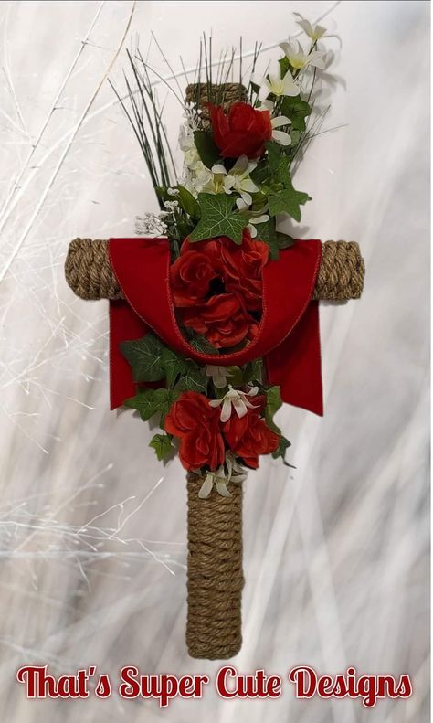 Cross Wreaths For Front Door, Burlap Cross Wreath, Cross Wreaths, Easter Wreath Cross, Cross Wreath Diy, Cemetary Decorations, Memorial Cross, Casket Flowers, Easter Mesh Wreaths